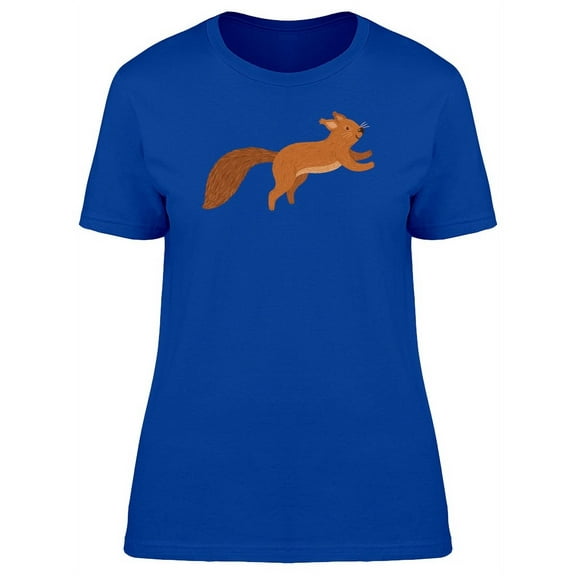 Squirrel Jumping Happy Doodle T-Shirt Women -Image by Shutterstock, Female x-Large