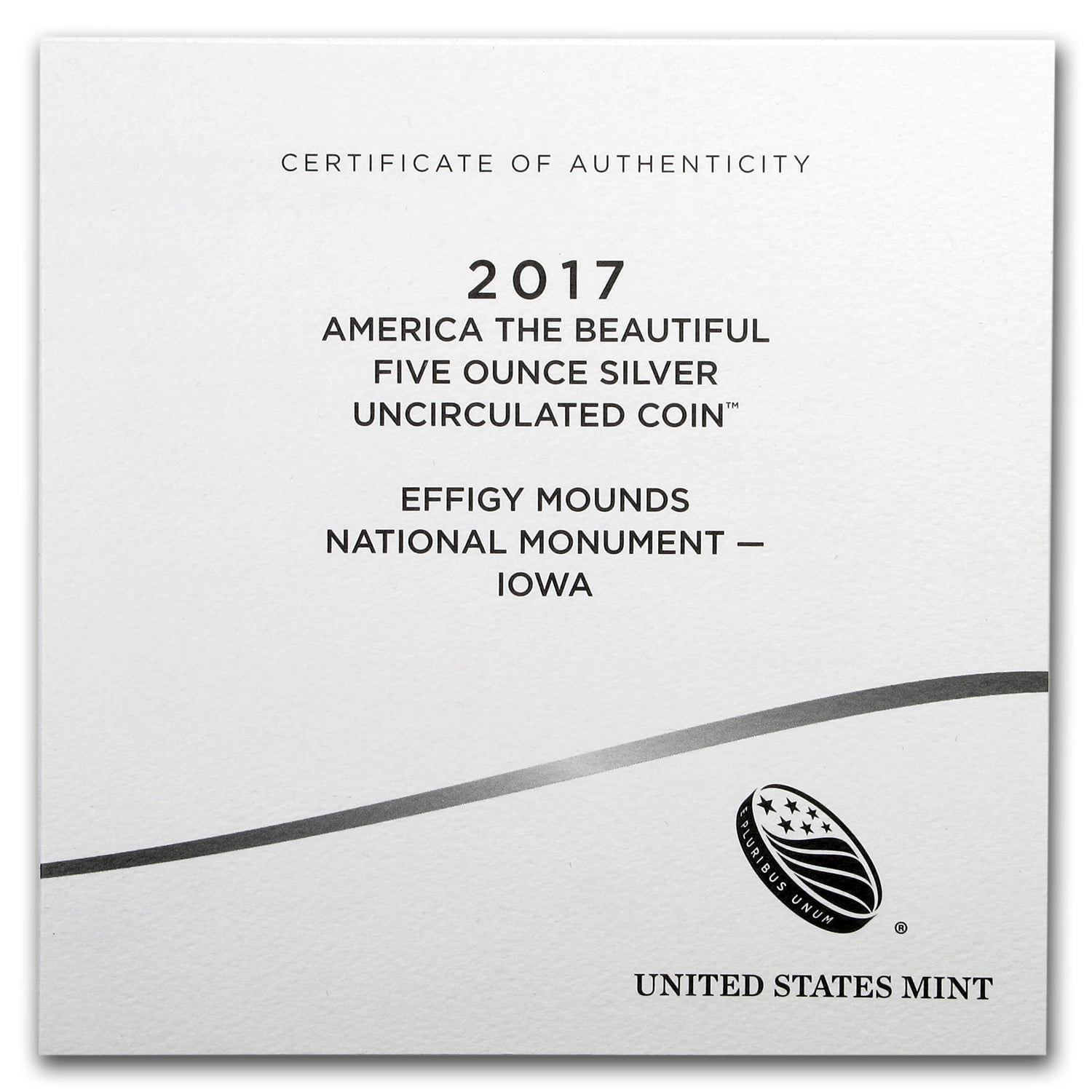 2017-P 5 oz Silver ATB Effigy Mounds (w/Box & COA)