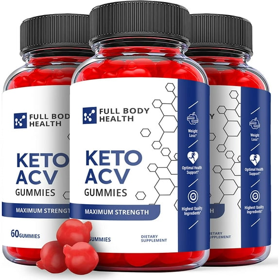 (3 Pack) Full Body Health Keto ACV Gummies - Supplement for Weight Loss - Energy & Focus Boosting Dietary Supplements for Weight Management & Metabolism - Fat Burn - 180 Gummies