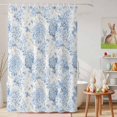 thumbnail image 6 of Shower Curtain Blue Hydrangea Shower Curtains for Bathroom Decor, Waterproof Polyester Shower Curtain Set with Hooks, Small Stall Size 36" x 72" Spring Flower Leaf, 6 of 9