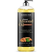 Majestic Pure Sweet Almond Oil, Super Triple A Grade Quality, 100% Pure and Natural from Spain, Cold Pressed, 16 fl oz
