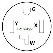 Parkworld 62329 Household Regular 5-20 Plug 20A Male to Dryer 14-30 Receptacle 4-Prong Female Adapter Cord, Two hots bridged in Female (ONLY Output 125V)