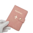 thumbnail image 3 of Unique Bargains 1 Pc Passport Holder Button Design Passport Sleeve Pink, 3 of 5