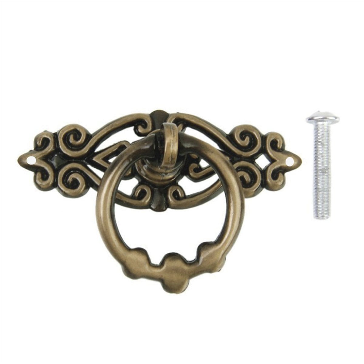 40Pcs Vintage Kitchen Cabinet Cupboard Dresser Door Drawer Ring Pull Handles Knobs (Antique Brass)