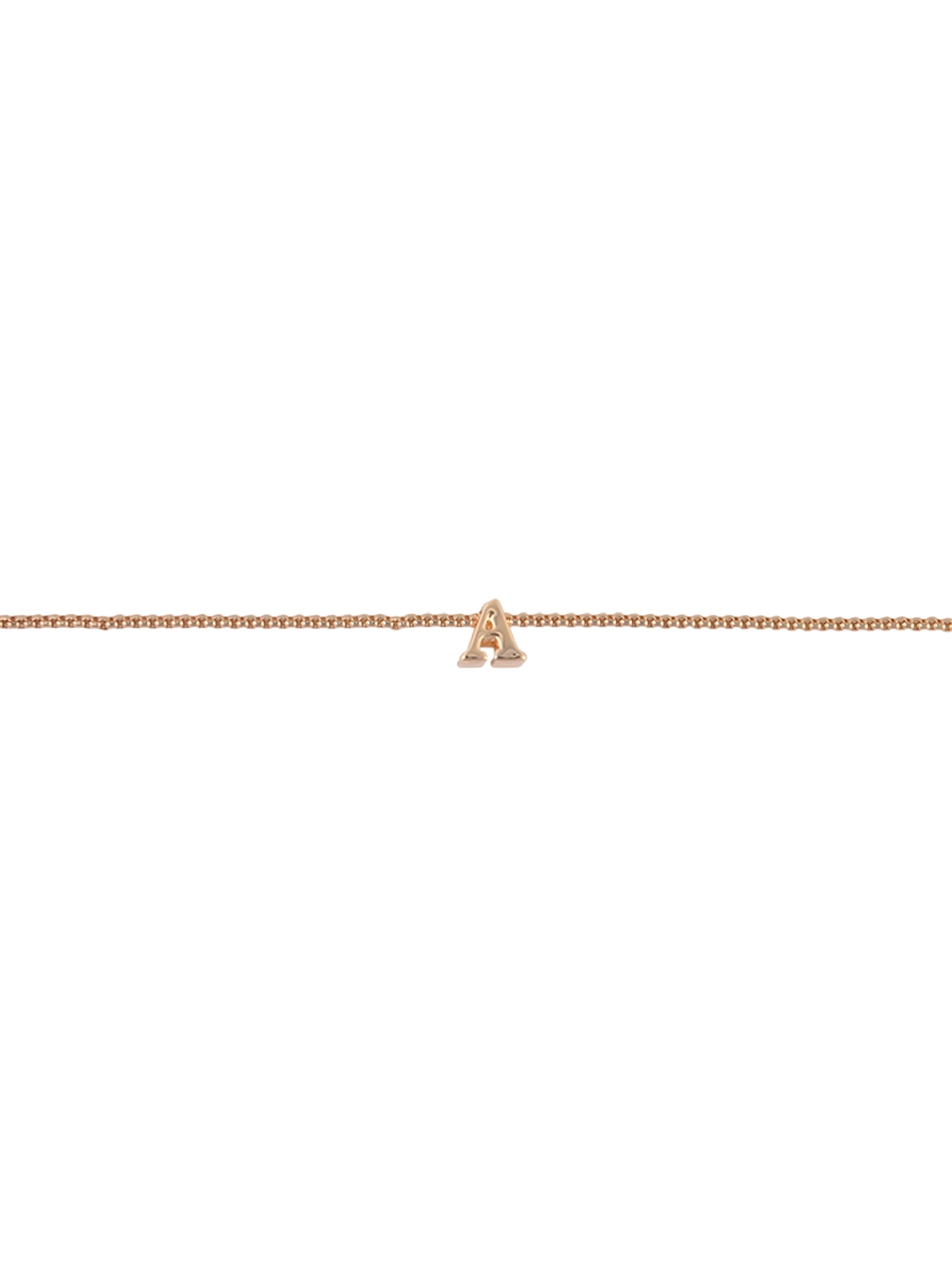 Time and Tru Goldtone 2-Row Rhinestone and Initial "A" Necklace