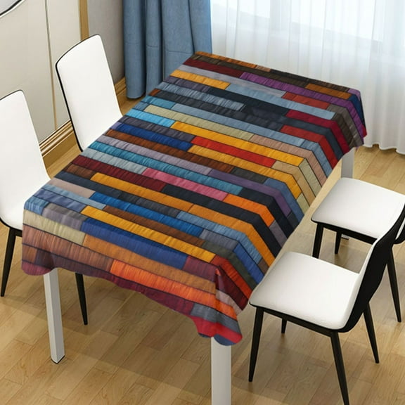 Ryvnso Geometry Stripes Rectangle Table Cloth Tablecover Dinning Tablecloth 54"x72"