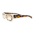 thumbnail image 3 of Modish Fashionable Narrow Rectangle 2-tone Plastic Sunglasses Beige Tortoise - Brown Pink, 3 of 4