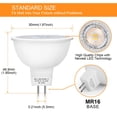 thumbnail image 4 of Bombilla LED Mlambert MR16 5 W 450 LM 2700 K 12 V GU5.3 no regulable, 4 of 7