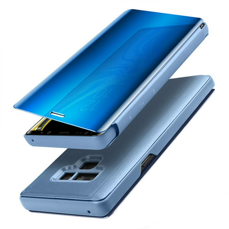 Samsung Galaxy Note 9 Flip Stand Mirror Luxury Smart Clear View Window Shockproof Flip Cover Protective Case for Samsung Galaxy Note 9 - (Best Price For Samsung Galaxy Note 2)