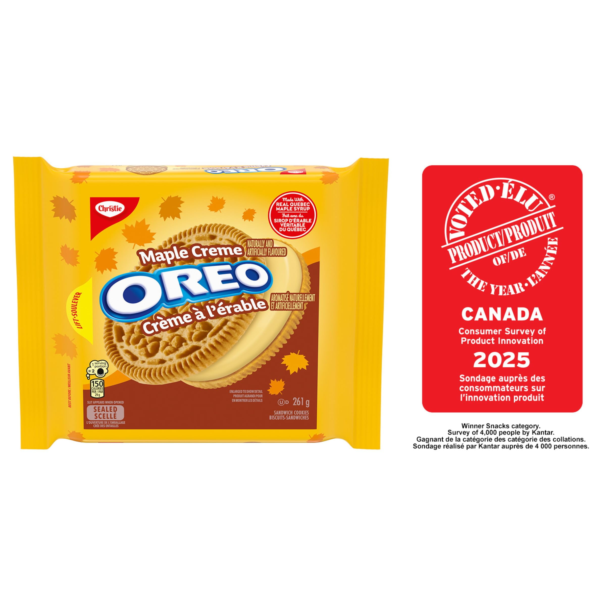 OREO, Cookie, Maple Creme 261 G, Exclusive Canadian Flavor