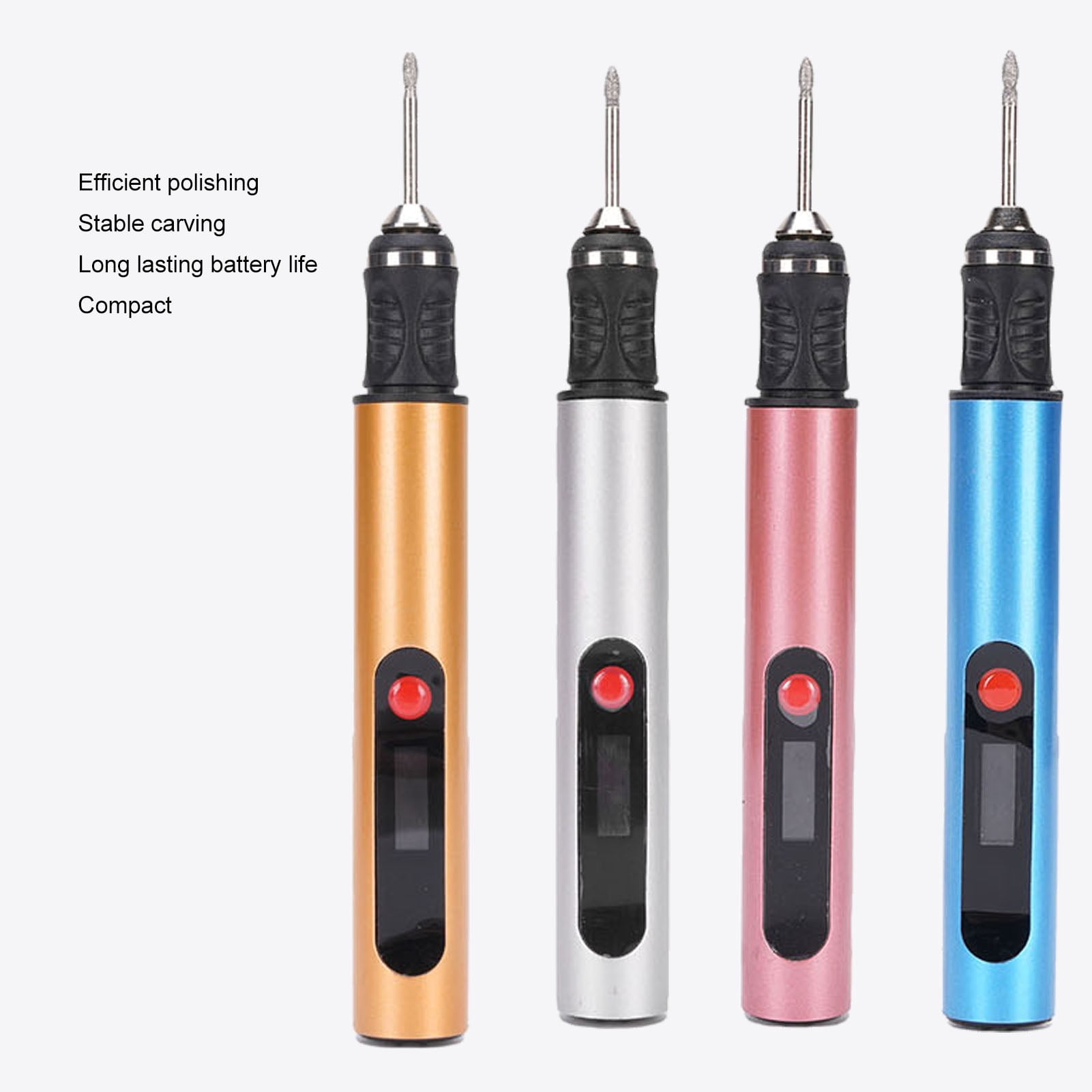 Nieyigj Professional Electric Nail Drill Machine Multifunctional Rechargeable Portable Engraving Pen for Manicure Pedicure Home Salon Use, 30000 RPM, Rose Gold