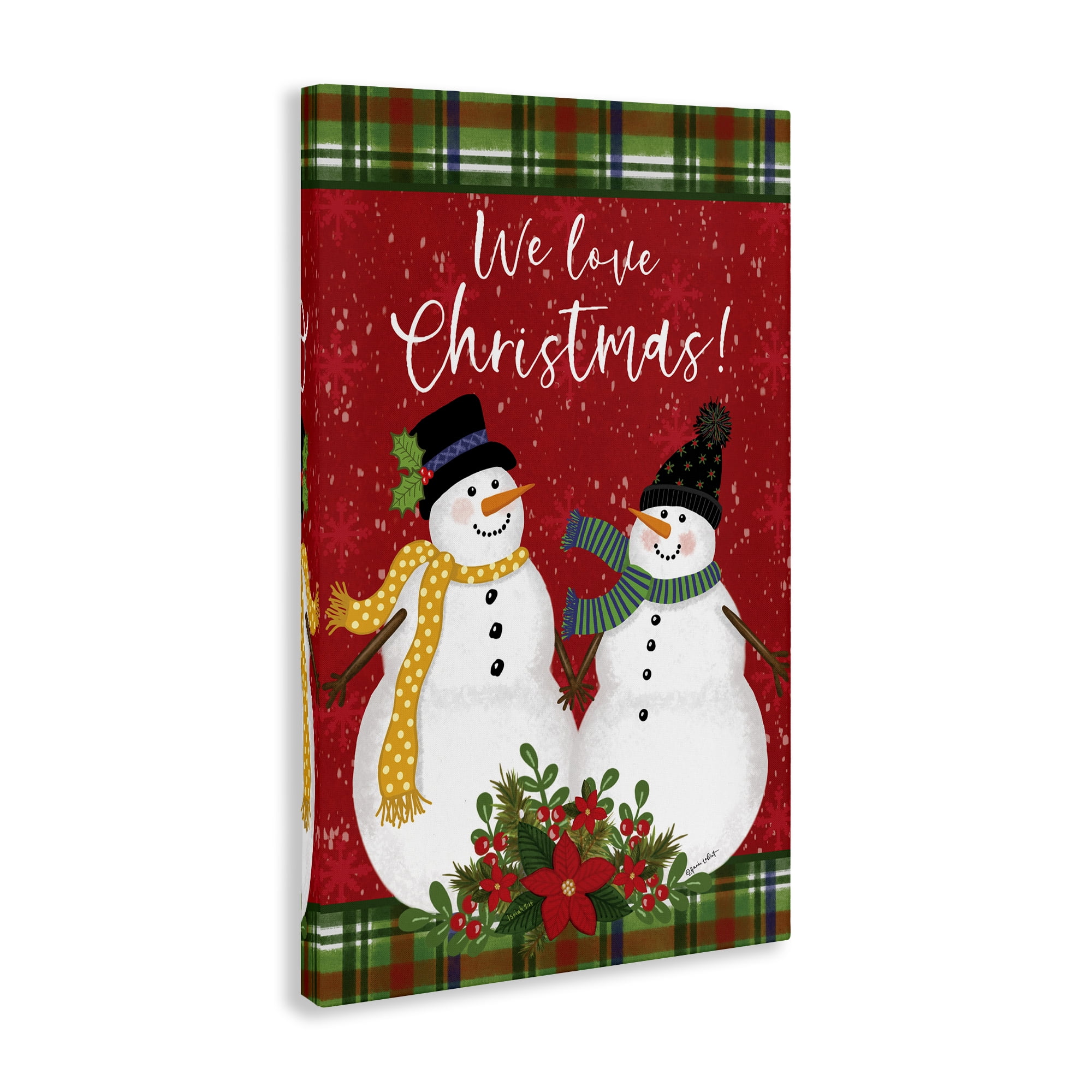 Stupell Industries We Love Christmas Holiday Painting Gallery Wrapped Canvas Art Print Wall Art, 30 x 45
