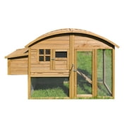 ALEKO Brown Wooden Pet House with Roof Access