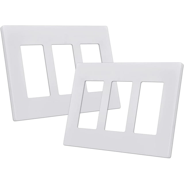 3Gang Screwless Decorator Wall Plate, 2 Pack Light Switch Covers