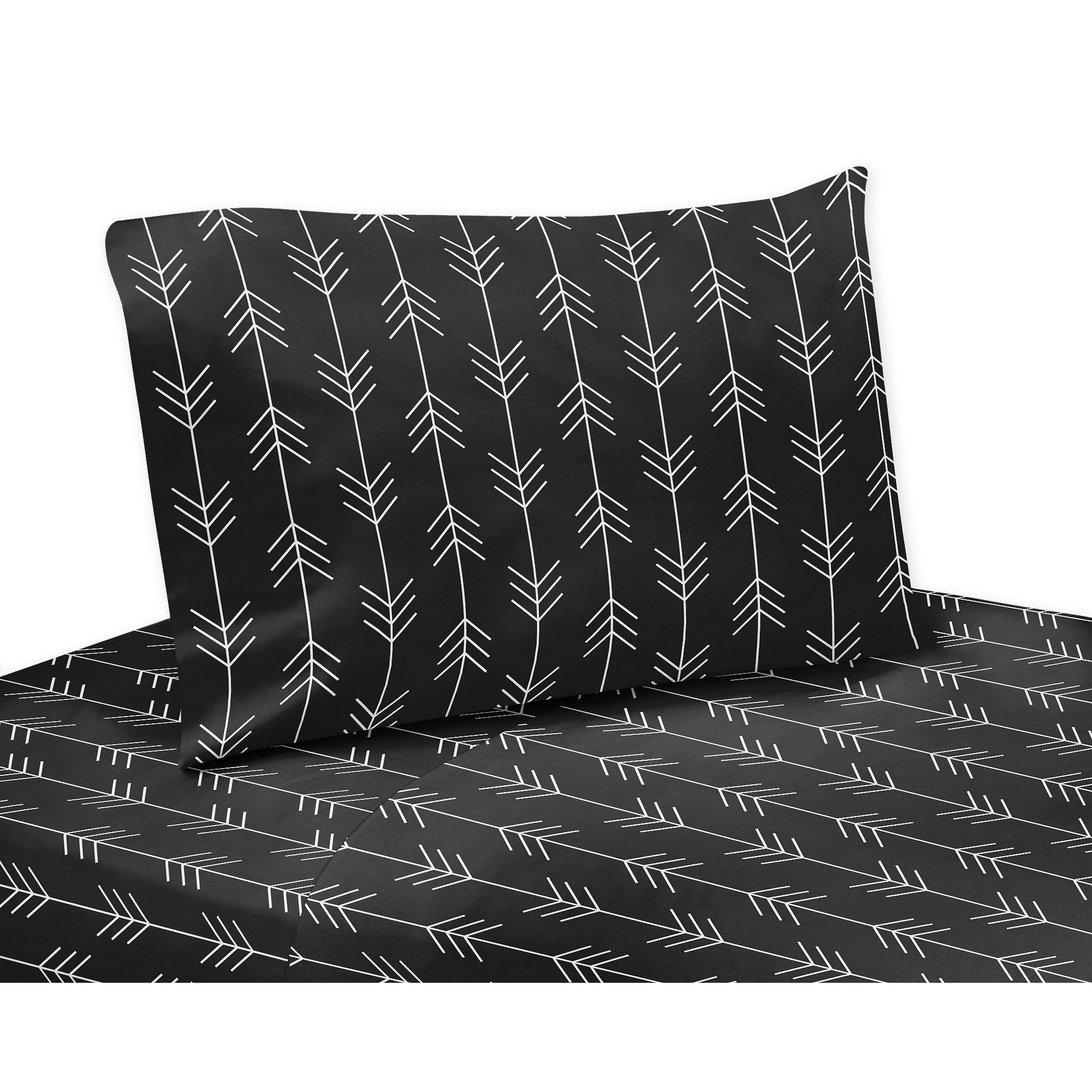 Rustic Patch Black and White Arrow Twin Sheet Set by Sweet Jojo Designs