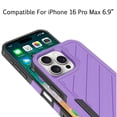 thumbnail image 6 of For Iphone 16 Pro Max 6.9 Inch Noble Lined Shockproof Dual Layer Hybrid - Dark Purpleblack, 6 of 6