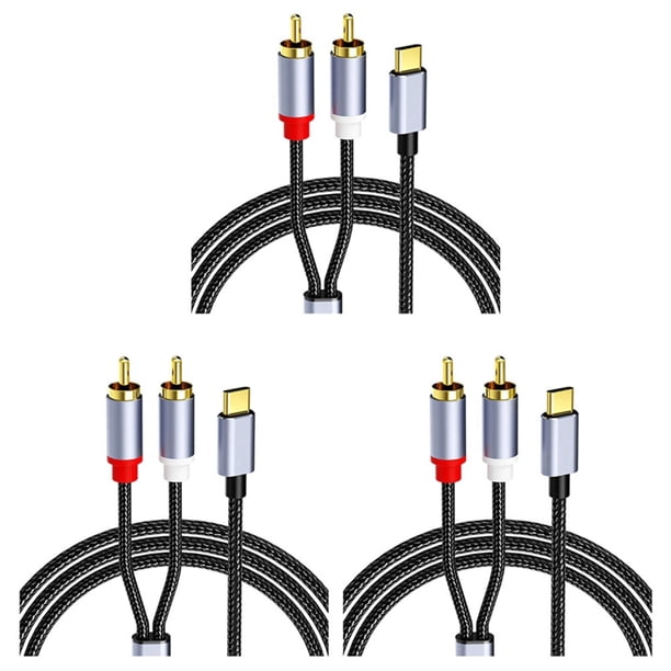 3X Adaptador de Cable de Audio USB C una Tipo C una Cable USB de Audio y Video Dual Compatible con TeléFono, Tableta, 1M