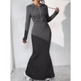 thumbnail image 5 of Conjuntos de 2 piezas, abrigo y vestido para mujer, cuello redondo, vestido largo maxi, moda, manga larga, noche, damas, fiesta callejera, vestidos otoño invierno, 5 of 5