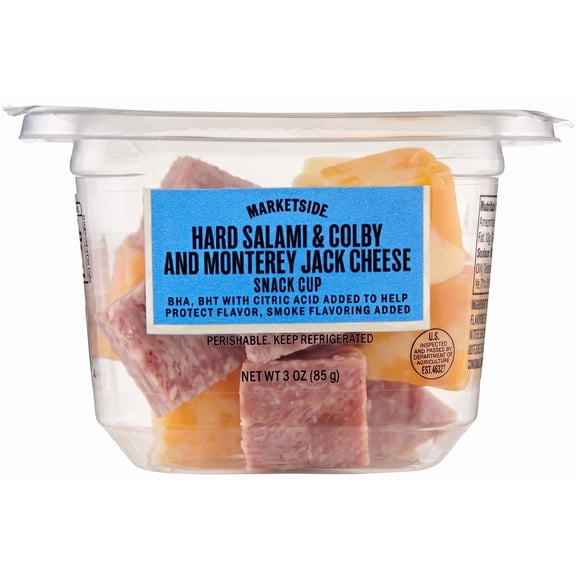 Marketside Hard Salami & Colby and Monterey Jack Cheese Snack Cup, 3 oz