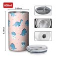 thumbnail image 4 of 20oz Coffee Tumblers Pink Cartoon Dinosaurs Eggs Pattern Stainless Steel Vacuum Insulated Travel Tumbler Coffee Cups Mug with Lid and Straw with Cleaning Brush for Cold & Hot Drinks, 4 of 5
