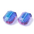thumbnail image 2 of EOEMY 50X Blue Transparent Spray Painted Acrylic Rectangle Octagon Beads Loose 15X11mm, 2 of 2