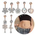 thumbnail image 3 of Zircon navel ring navel stud piercing jewelry for women, 3 of 5