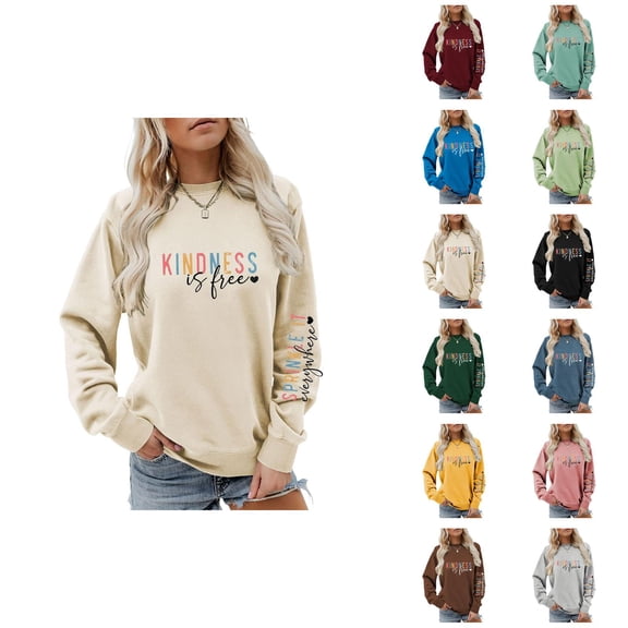Women's Sweatshirt 2026 Fall Winter Casual Crewneck Graphic Pullover Sweat Shirt Tops
