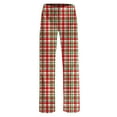thumbnail image 7 of Aboser Christmas Pajama Pants Women Plus Size Holiday Buttoms Fashion Red and Green Plaid Pajamas Pants Cozy Wide Leg Sleepwear Soft Elastic Waisted Lounge Pants with Pockets, 7 of 7