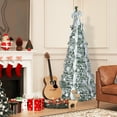 thumbnail image 5 of Christmas Trees 6FT Flocked Pop-Up Christmas Tree with 150 Warm White UL Lights – Pre-Decorated with Ornaments, Snowflakes, Ribbons & Large Bow – Easy Assembly & Space-Saving Holiday Décor,Artificia, 5 of 8