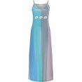 thumbnail image 3 of LAICAIW Robe d'Été Teinture sur Nœuds Florale Col en V Aguichant Sans Manches Femme Longue Mode Ample Maxi Robes Plage Fête Robe d'Été, 3 of 4