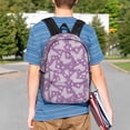 thumbnail image 4 of Easygdp Purple Butterflies Floral Mochila Ligera de 15 Pulgadas para Estudiantes, Mochila Cómoda para la Escuela y Viajes, Correas Ajustables, 4 of 6