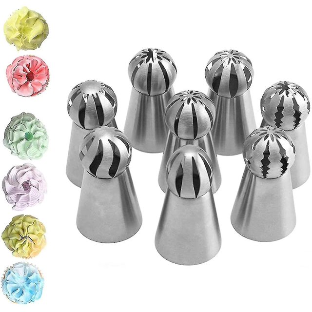 Boquillas para manga pastelera JINMJMXG 8 piezas acero inoxidable
