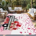 thumbnail image 2 of Valentine's Day Outdoor Rug for Patio/Deck/Porch, Non-Slip Large Area Rug 6 x 9 Ft, Watercolor Love Truck Roses Buffalo Plaid Indoor Outdoor Rugs Washable Area Rugs, Camping Rug Carpet Runner, 2 of 8