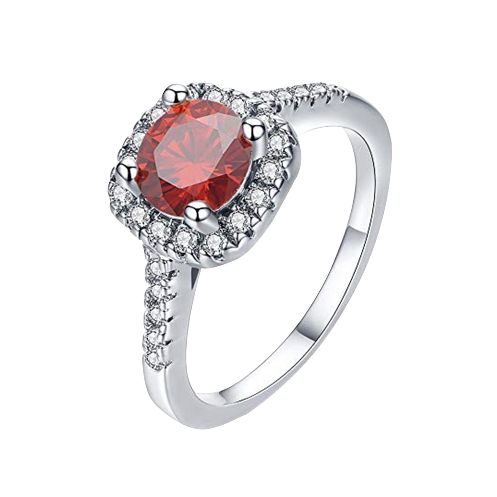 Jewelry VerPetridure Luxury Shiny Rhinestone Ring Simulation Gemstone Alloy Ring Jewelry Accessories Personalized Gift Ladies Birthday Valentine's Day Anniversary