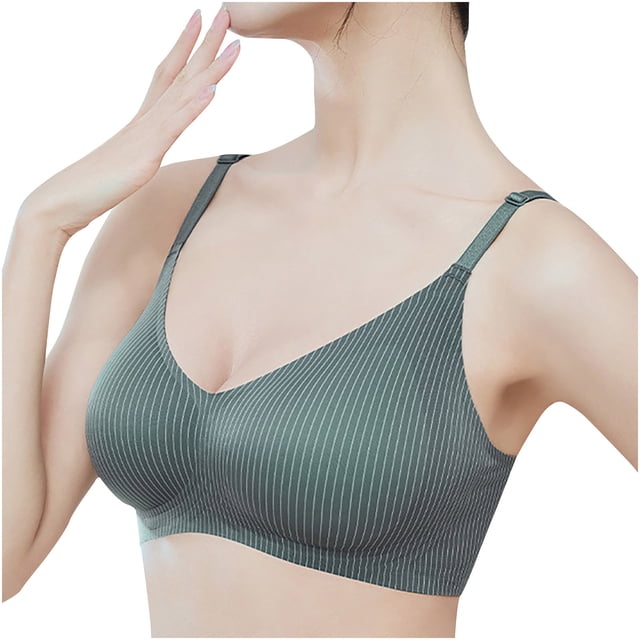 EQWLJWE Women's Seamless Sports Bra Breathable Soft And Supportive Stripes Without Steel Rings Beautiful Back Comfortable Sports Bra Bra For Plus Size Clearance For Women