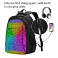 thumbnail image 2 of Balery Colorful Glitter Mochila con carga USB para hombre y mujer - Mochila impermeable y antirrobo para portátil con puerto USB para viajes, trabajo, estudios y universidad, 2 of 7