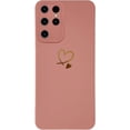thumbnail image 3 of for Galaxy S23 Ultra Case 6.8 inch,Cute Bling Plated Gold Love Heart with Anti-Fall Camera Lens Cover Protection Soft Anti-Fingerprint Phone Case for Samsung Galaxy S23 Ultra 6.8" Pink, 3 of 7