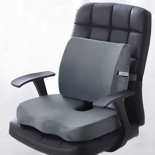 Premium Memory Foam Seat Cushion Lumbar Back Support Orthoped Home 