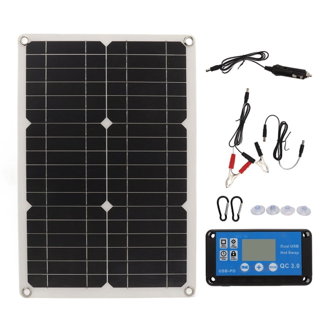 100W Solar Panel Kit DC 12V 24V IP67 Waterproof Complete Solar Power Charger with 20A Controller for Outdoor