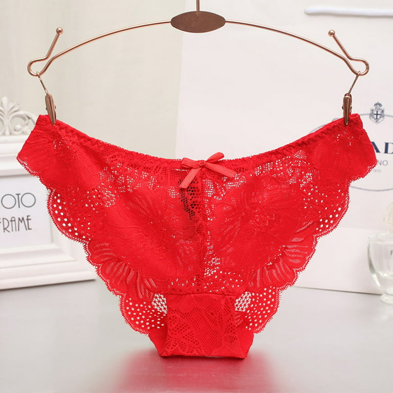 Rovga Women'S Lingerie Female Lace Panty Red Comfortable Briefs 1