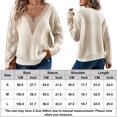 thumbnail image 2 of Suéter Suéter de punto para mujer, Top informal con encaje acanalado, Tops elegantes y cómodos Ygjytge Blanco T M para Mujer, 2 of 6