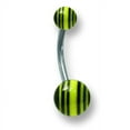 thumbnail image 2 of SGSS Curv BB w Acrylic Racer Stripe Balls 14G (1.6mm) 7/16 (12mm) Long Stainless Steel, 2 of 2