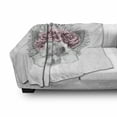 thumbnail image 3 of Hedgehog Soft Flannel Fleece Throw Blanket, Greyscale Animal Portrait with Romantic Wreath Hand Drawn Forest Fauna, Cozy Plush for Indoor and Outdoor Use, 70" x 90", Pale Grey and Rose, by Ambesonne, 3 of 6