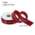 thumbnail image 2 of 1 Inch 25 Yard Wide Satin Ribbon Grosgrain Valentine Wedding Ribbon, Just for You, Burgundy Red, 2 of 6