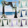 thumbnail image 3 of Gorgeous Home Linen Window Voile Sheer Scarf Valance Topper or Party Décor Solid Color Purple 37" Width X 216 " Length 1pc, 3 of 5