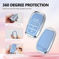 thumbnail image 4 of Key Fob Cover Compatible with Fit for Toyota Grand Highlander Camry Corolla Tundra Prius Venza Tacoma 4Runner RAV4 Land Cruiser Crown Sienna Keychain Case Holder Protector,A:blue, 4 of 6