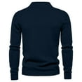 thumbnail image 3 of TFEOQRY Men's Mock Neck Sweater Solid Knitted Long Sleeve Pullover Fall Winter Thermal Basic Tops Navy, 3 of 3
