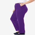 thumbnail image 4 of CHOK Plus Size 7-Day Knit Straight Leg Pant Stretch Elastic Waist Petite & Tall - 3X  Navy, 4 of 6