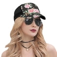 thumbnail image 5 of Lsque Rose Flowers Printed Trucker Hat - Baseball Cap for Men Women - Breathable Mesh Side, Adjustable Fit - for Casual Wear, 5 of 7