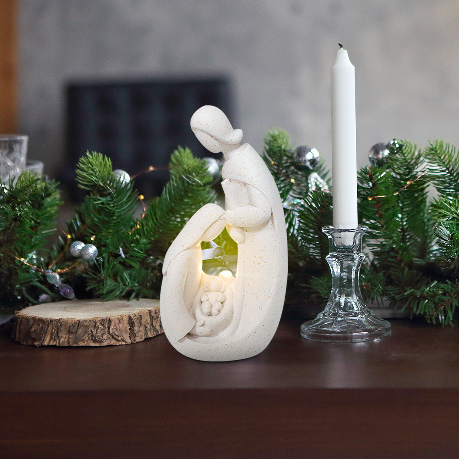 EUDIDV Xmas Decoration Ornaments Christmas Solar Lights Decorative Lights Living Room Art Ornaments Religious Crafts Resin Gifts Gifts Christmas Figurines